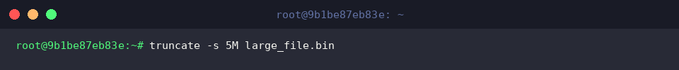 truncate -s 5M large_file.bin