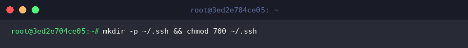 mkdir -p ~/.ssh && chmod 700 ~/.ssh