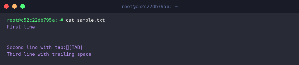cat sample.txt