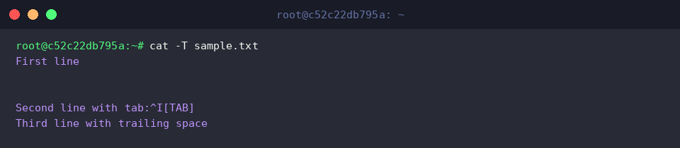 cat -T sample.txt