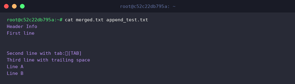 cat merged.txt append_test.txt