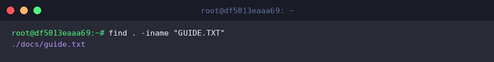 find . -iname &ldquo;GUIDE.TXT&rdquo;
