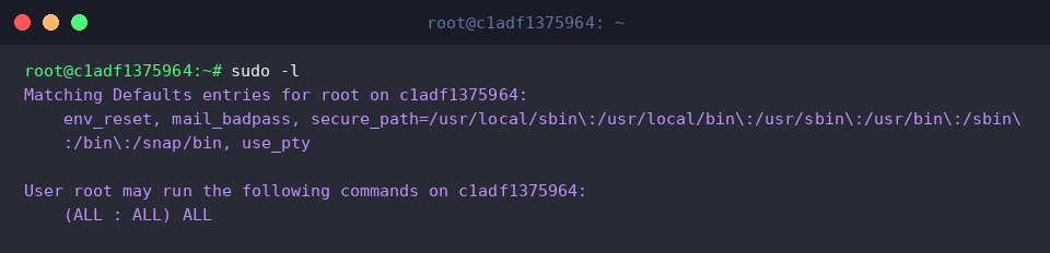 Listing permitted sudo privileges