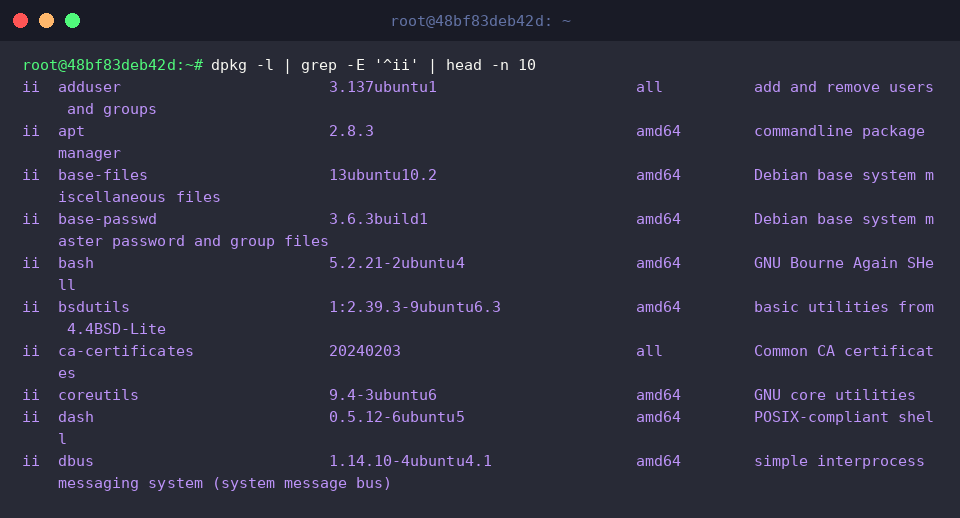 Query installed system packages