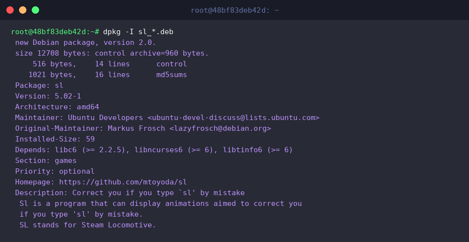 Examine uninstalled deb package metadata
