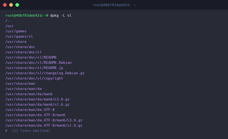 List all files registered to package
