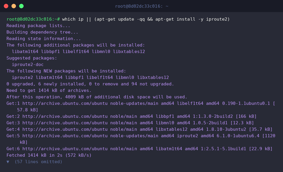 Verify and install iproute2 on Ubuntu