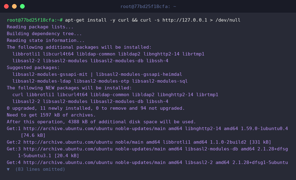 Generating local HTTP traffic with curl