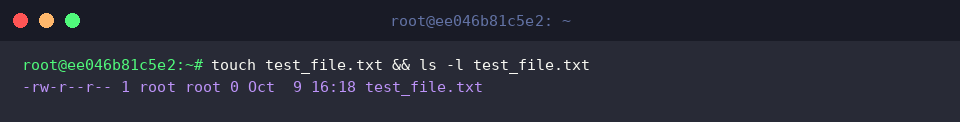 Generating a sample file and inspecting initial root ownership