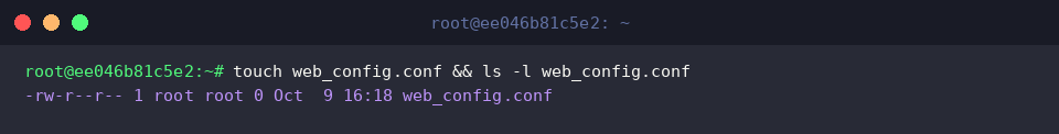 Creating web configuration asset with default credentials