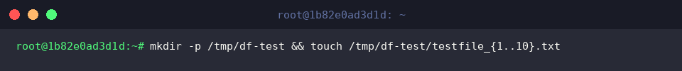 Preparing a test directory with sample text files