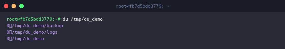 Running raw du command