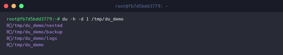 Restricting directory scan depth to level one