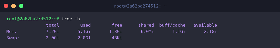 Human-readable memory status with free -h