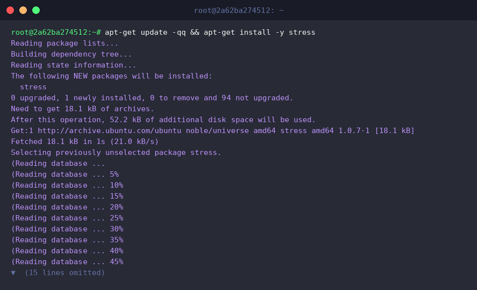 Installing the stress package on Ubuntu