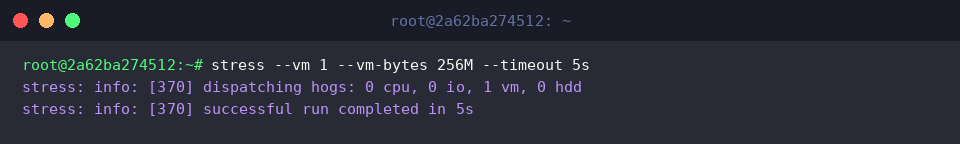 Executing synthetic memory pressure test
