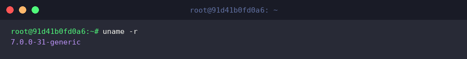 Checking kernel release via uname -r