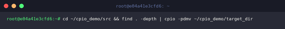 Streaming directory hierarchy directly to target location via cpio copy-pass