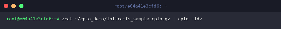 Streaming decompressed gzip stream straight into cpio copy-in mode