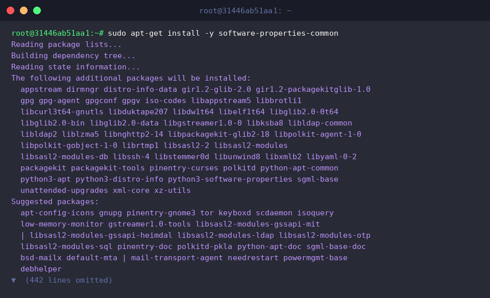 Installing software-properties-common package