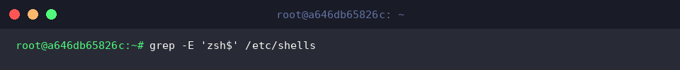 Searching /etc/shells for Zsh presence