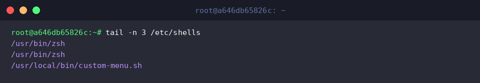 Inspecting the last entries of /etc/shells