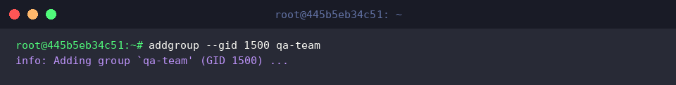 Creating a custom GID group for qa-team