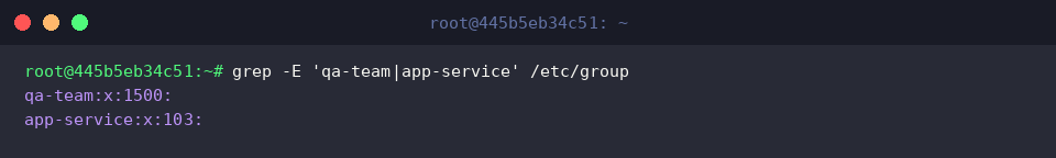 Filtering /etc/group for newly created team and service groups