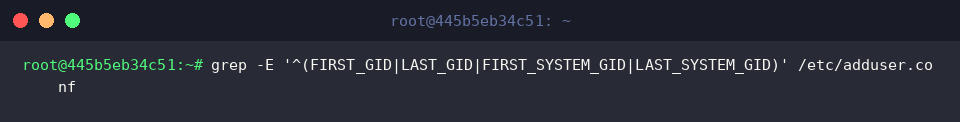 Inspecting ID pool boundaries in adduser.conf