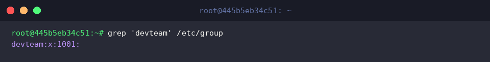 Inspecting the colon-delimited format inside /etc/group