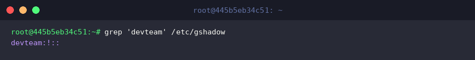 Querying security metadata and password hash fields in /etc/gshadow
