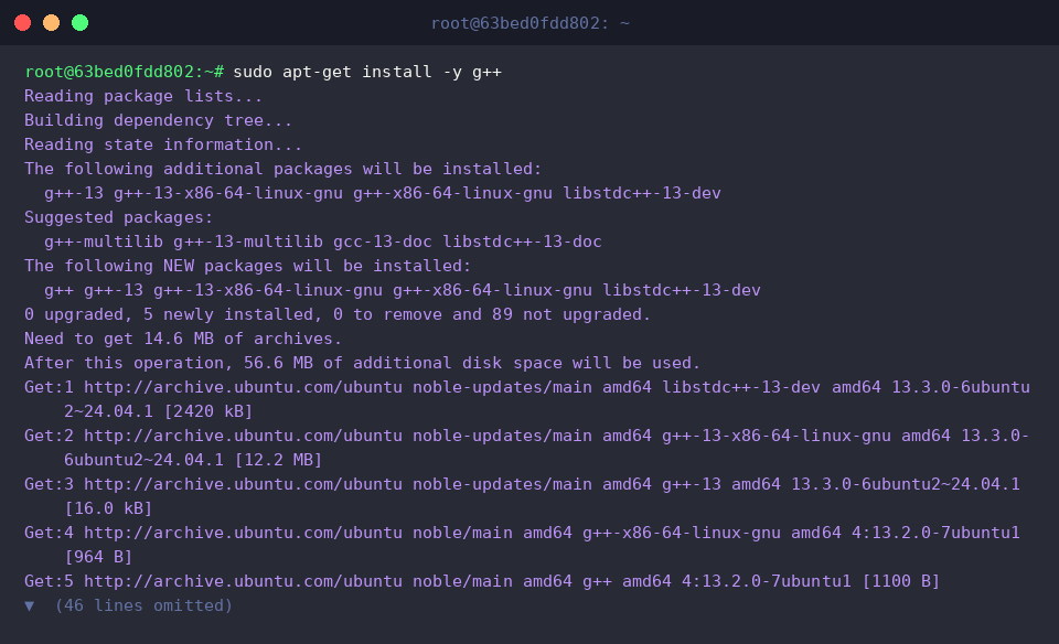 Installing g++ compiler
