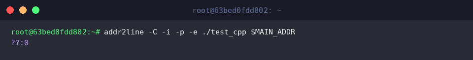 Executing addr2line with demangling and inlining options