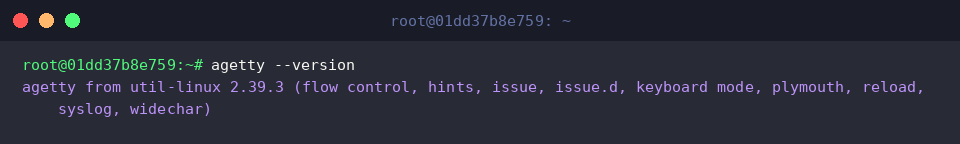 Querying agetty version information