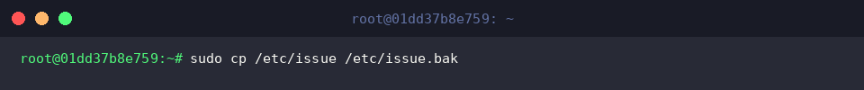 Creating a backup copy of /etc/issue