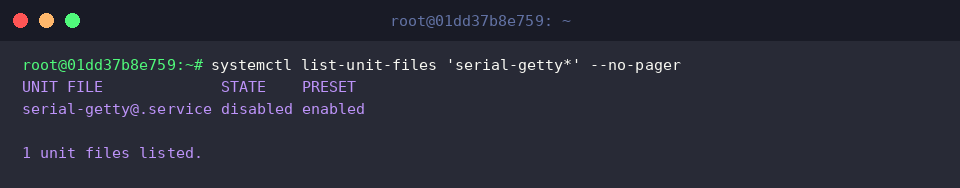 Checking serial console unit template availability
