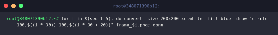 Generating sequential PNG frames using convert inside a loop