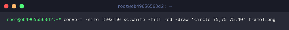 Generating the first test frame with convert