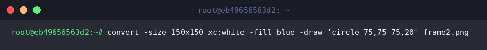 Generating the second test frame with convert