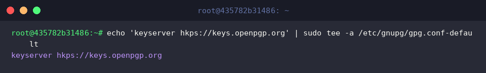 Appending the default OpenPGP keyserver directive
