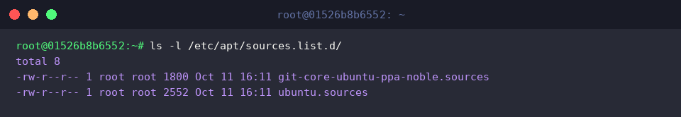 Listing repository definitions inside sources.list.d