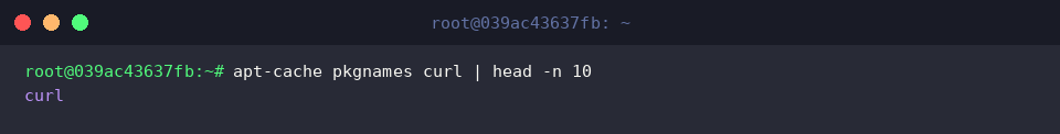 Truncating matched package identifiers starting with curl