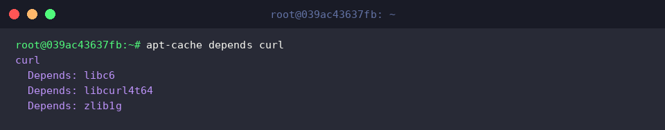 Mapping forward dependencies required by curl
