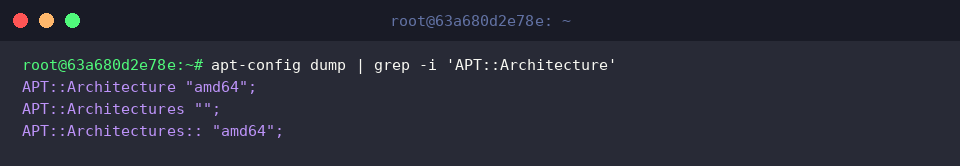 Confirm configured target architecture