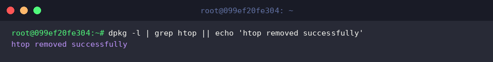 Verifying htop package removal status