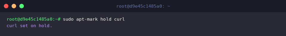 Freezing curl at its current version via apt-mark