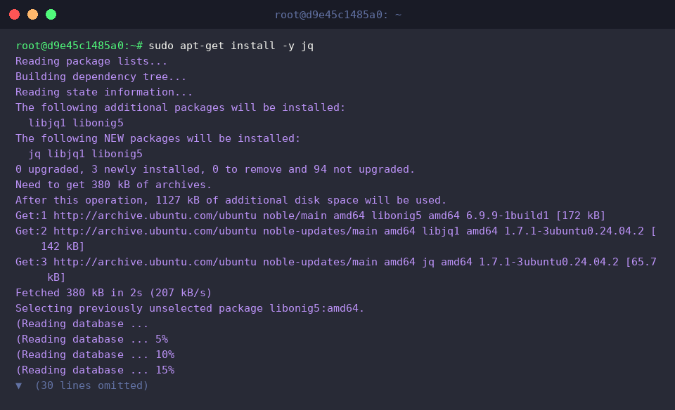 Deploying the jq utility