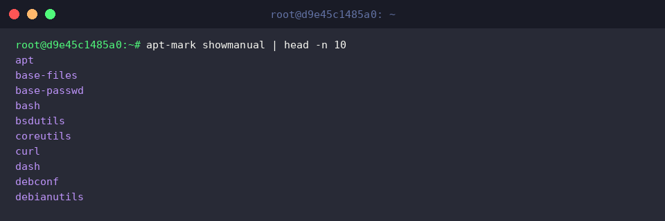 Listing operator-installed software with head