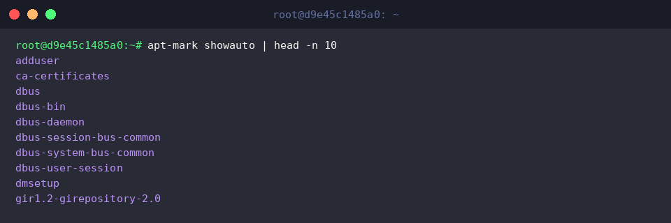 Inspecting top automatic dependencies