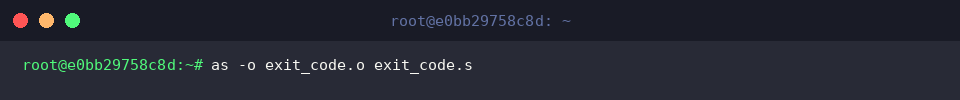 Assemble exit_code.s into exit_code.o
